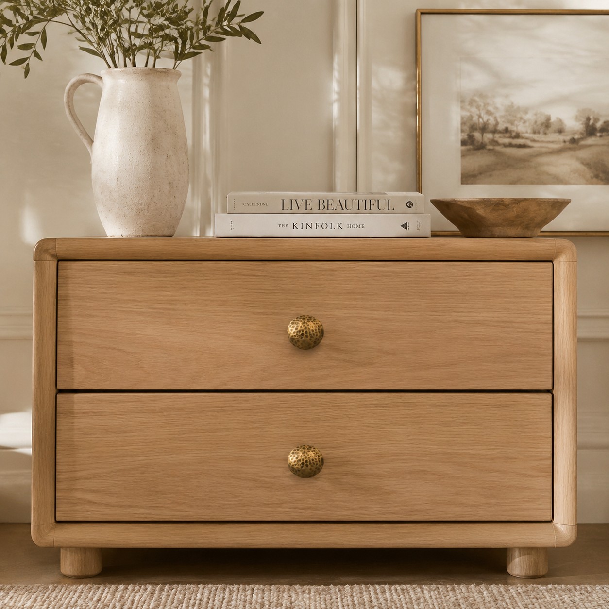 Hammered solid brass cabinet knob