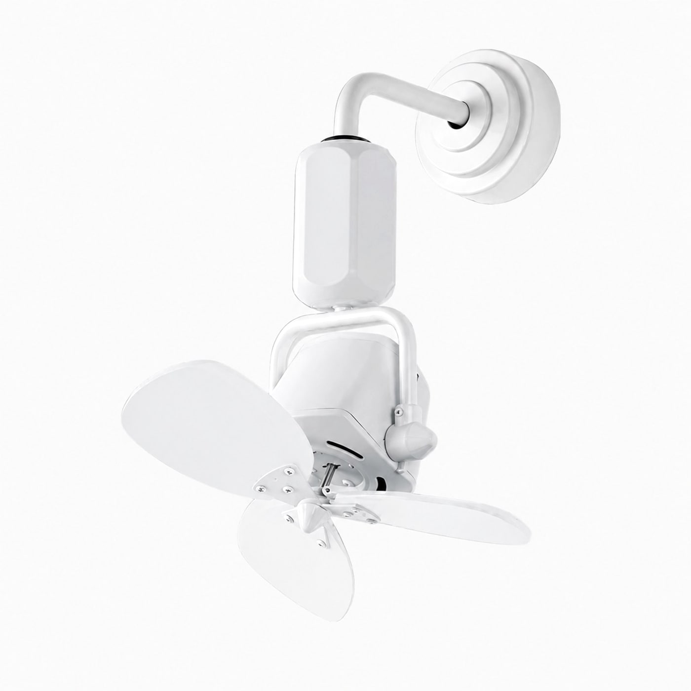 Adjustable compact fan in white