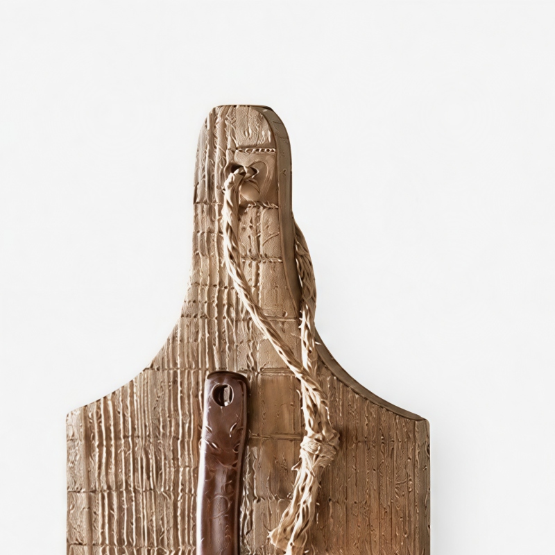 Rustic wooden wall sconce textured wood detail