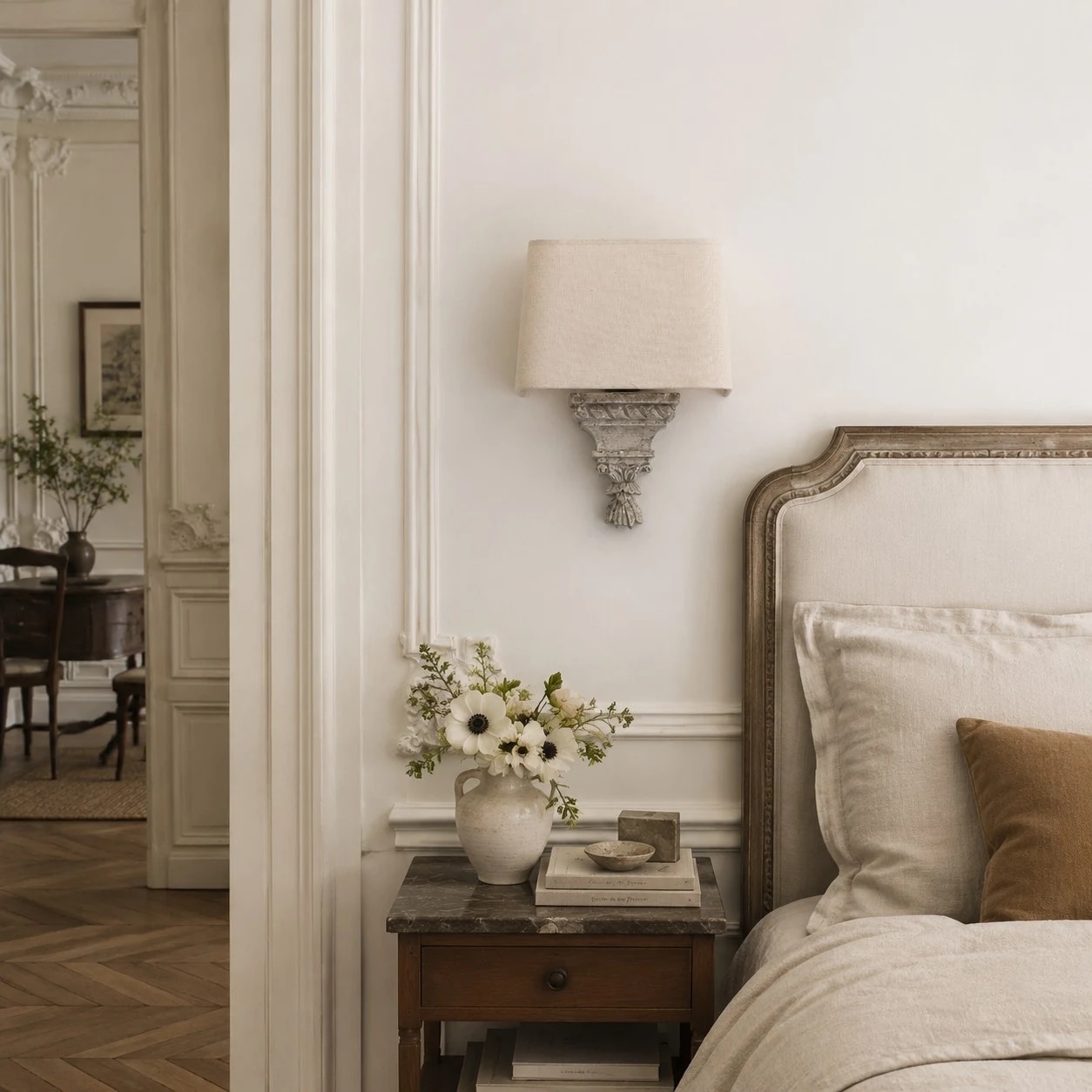 Rustic French Fabric Wall Lamp
