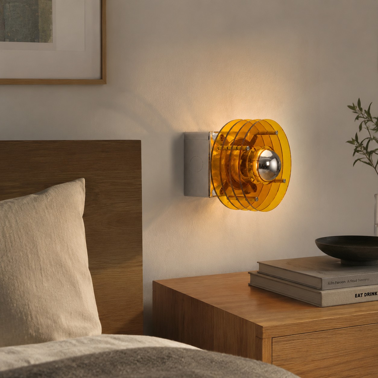 Bauhaus acrylic wall lamp lifestyle and detail image