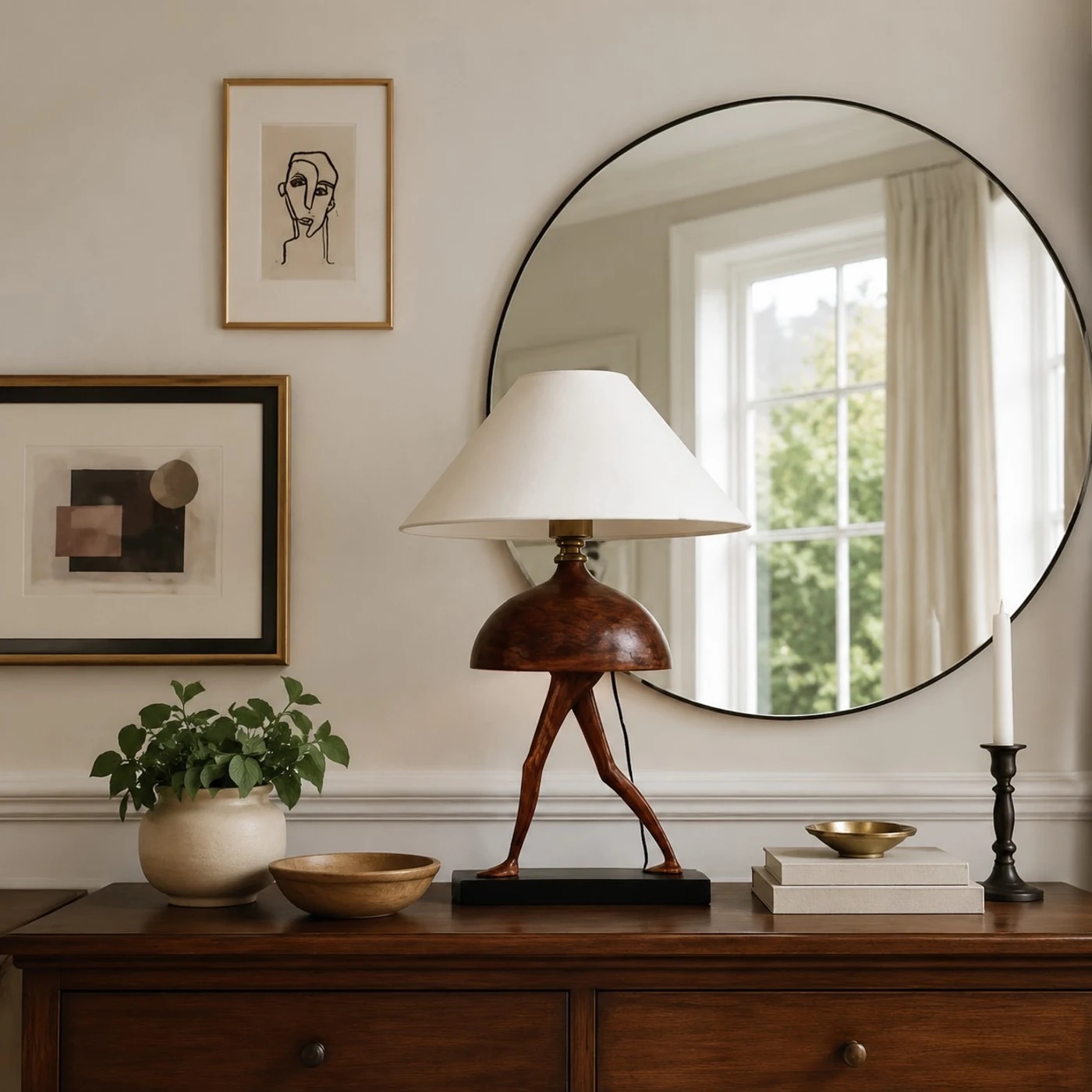 Living room console table lamp