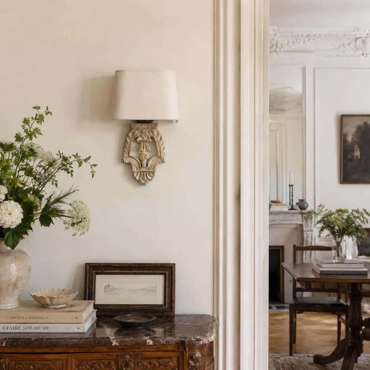 Rustic French Fabric Wall Lamp