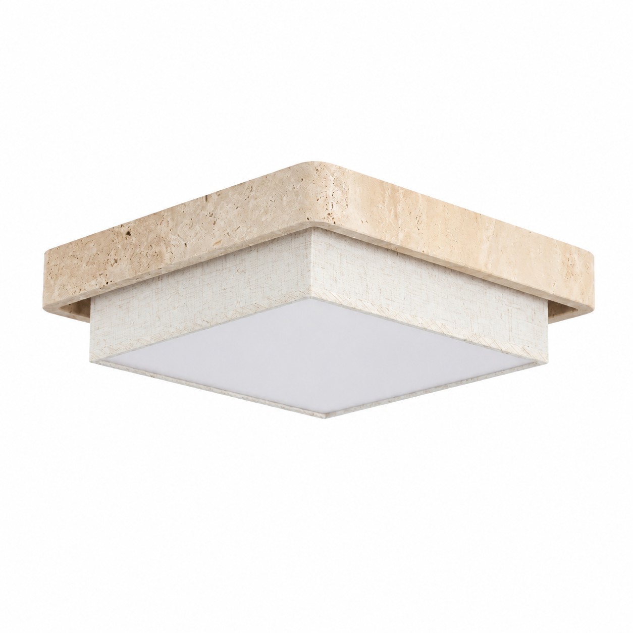 Travertine Fabric Flush Mount Ceiling Light