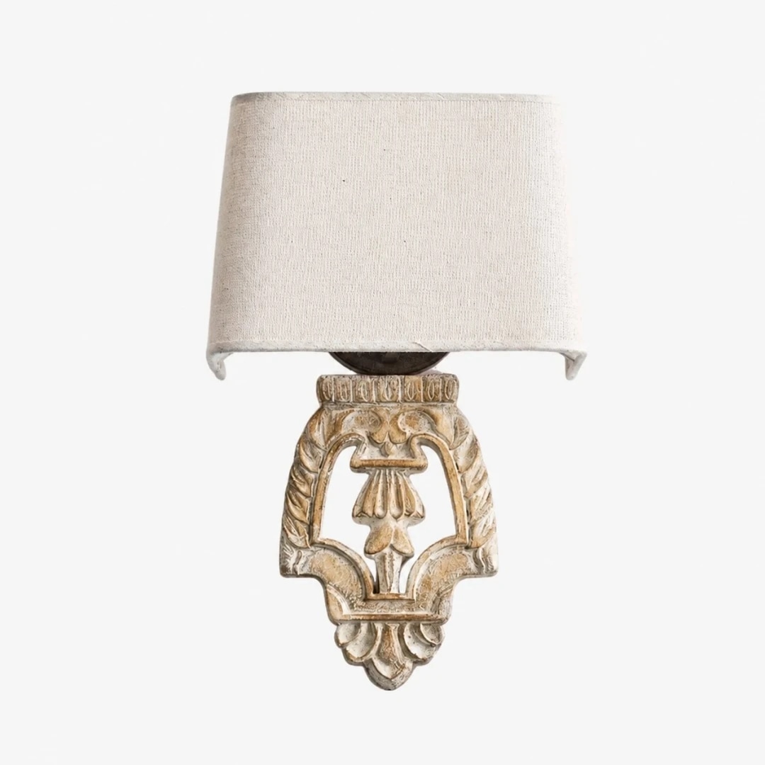 Rustic French Fabric Wall Lamp