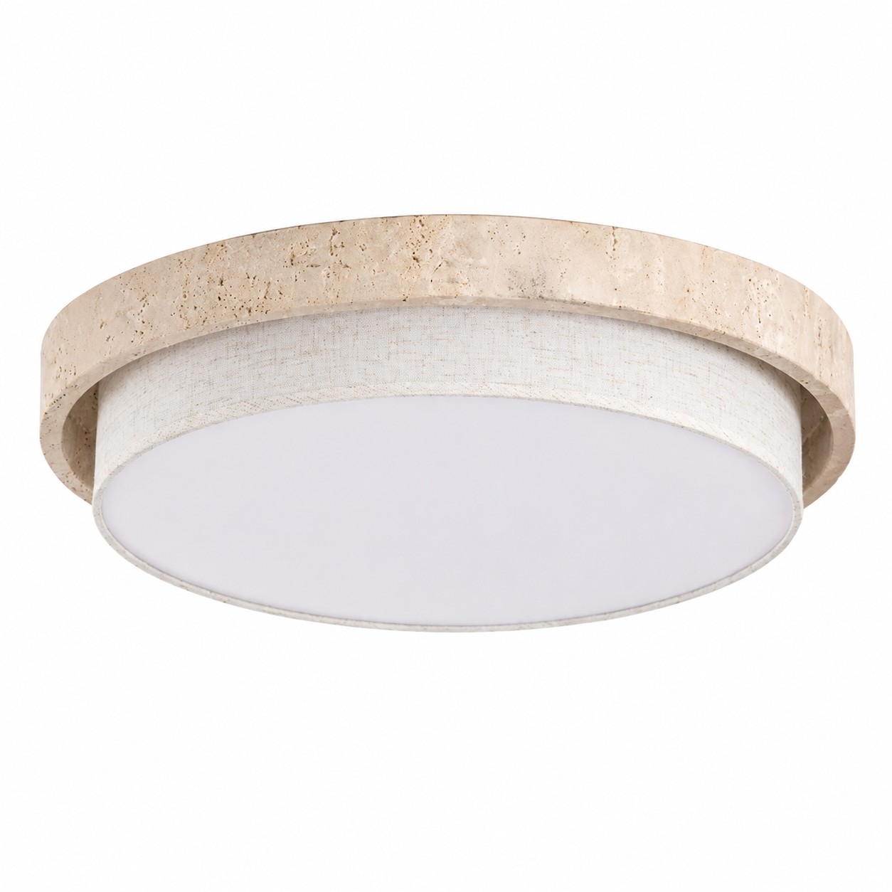 Travertine Fabric Flush Mount Ceiling Light