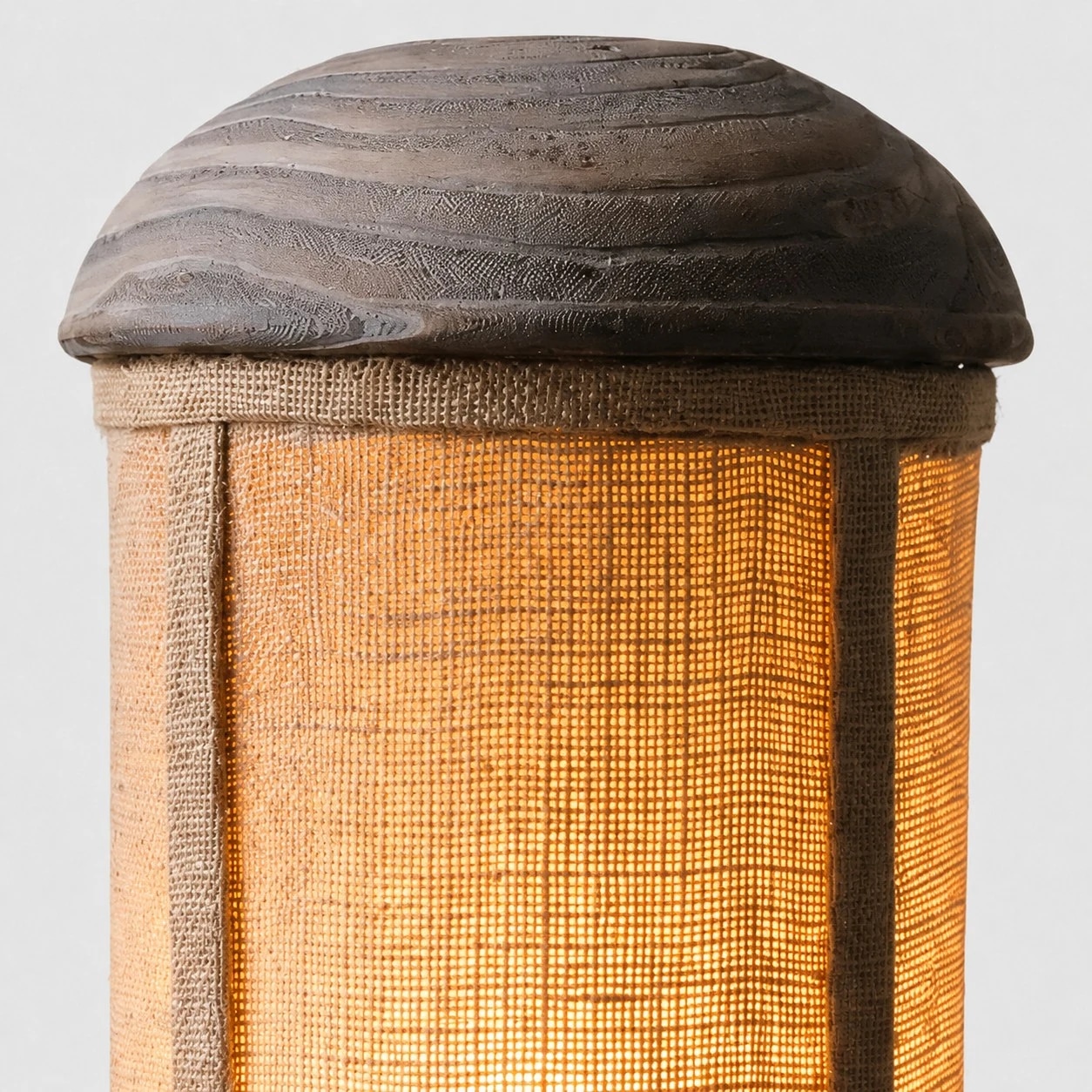 Close-up of gray pressed pleat top cap