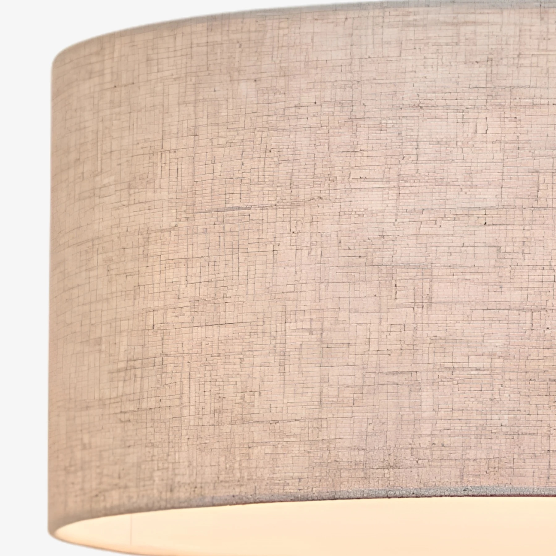 Natural linen drum shade texture detail