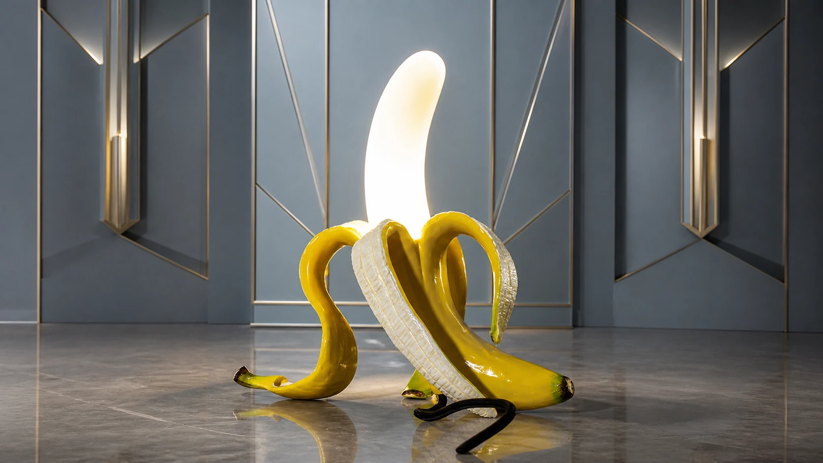 Banana Lights Art Deco Table Lamp in a warm styled interior scene