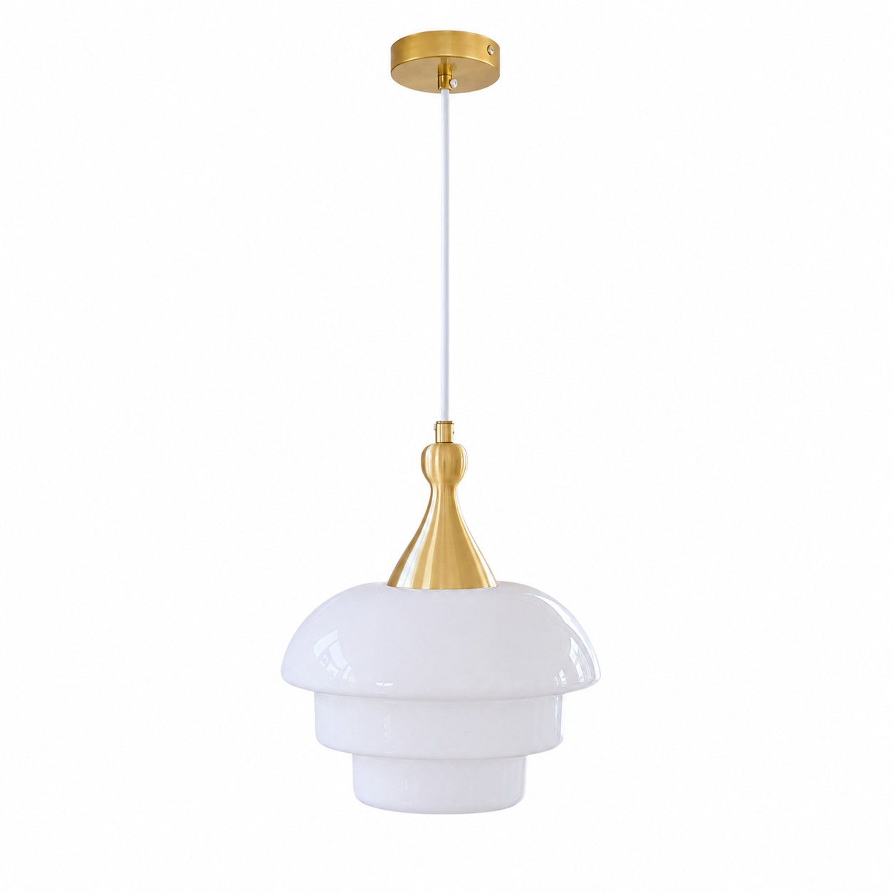 Opal tiered glass white pendant chandelier