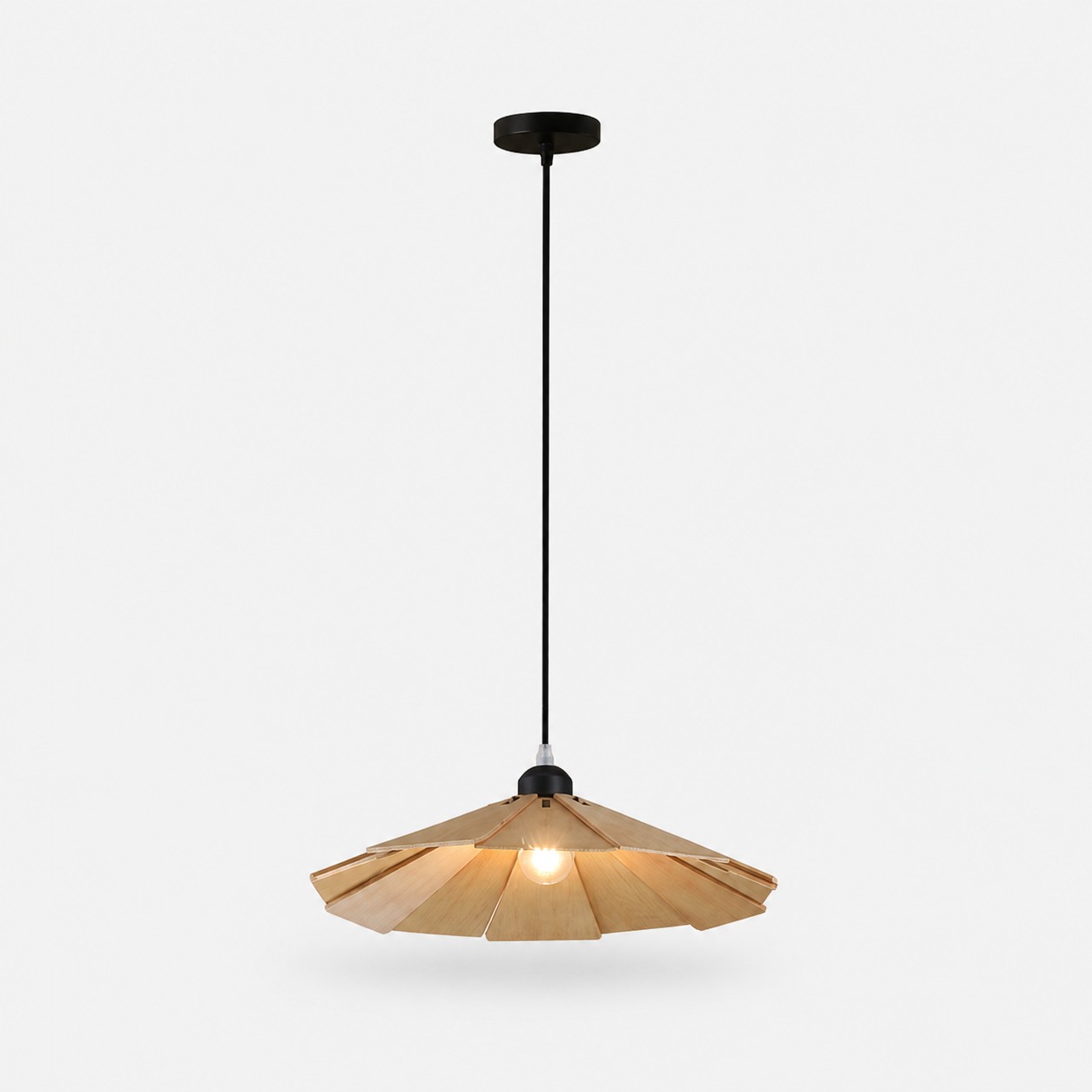 Natural B style 35cm wooden pendant light