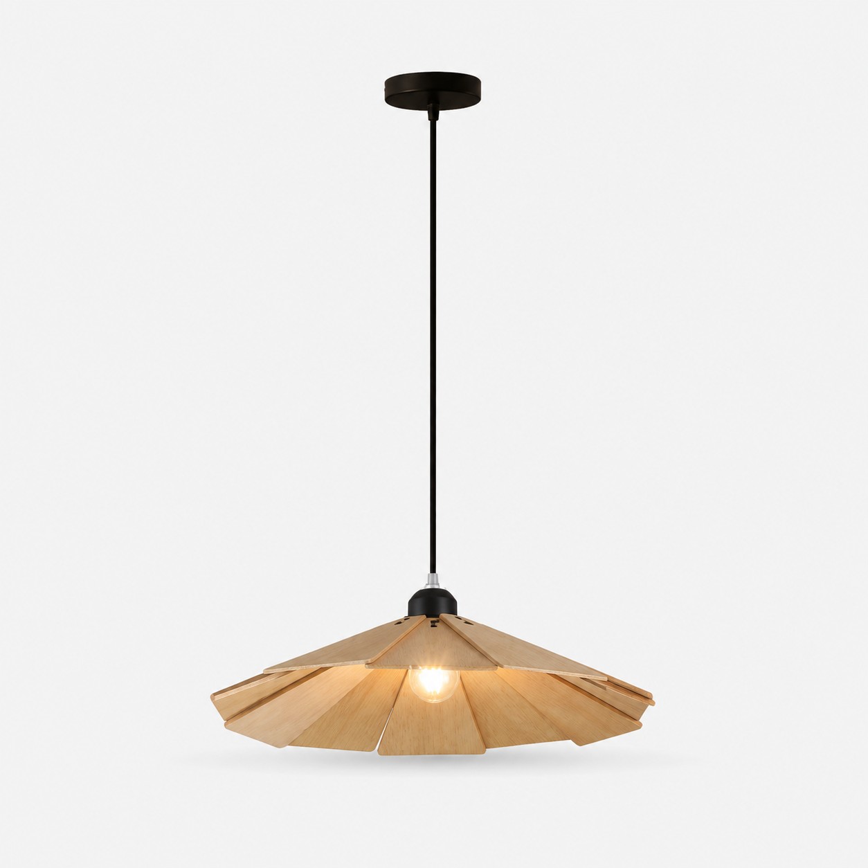 Natural B style 40cm wooden pendant light
