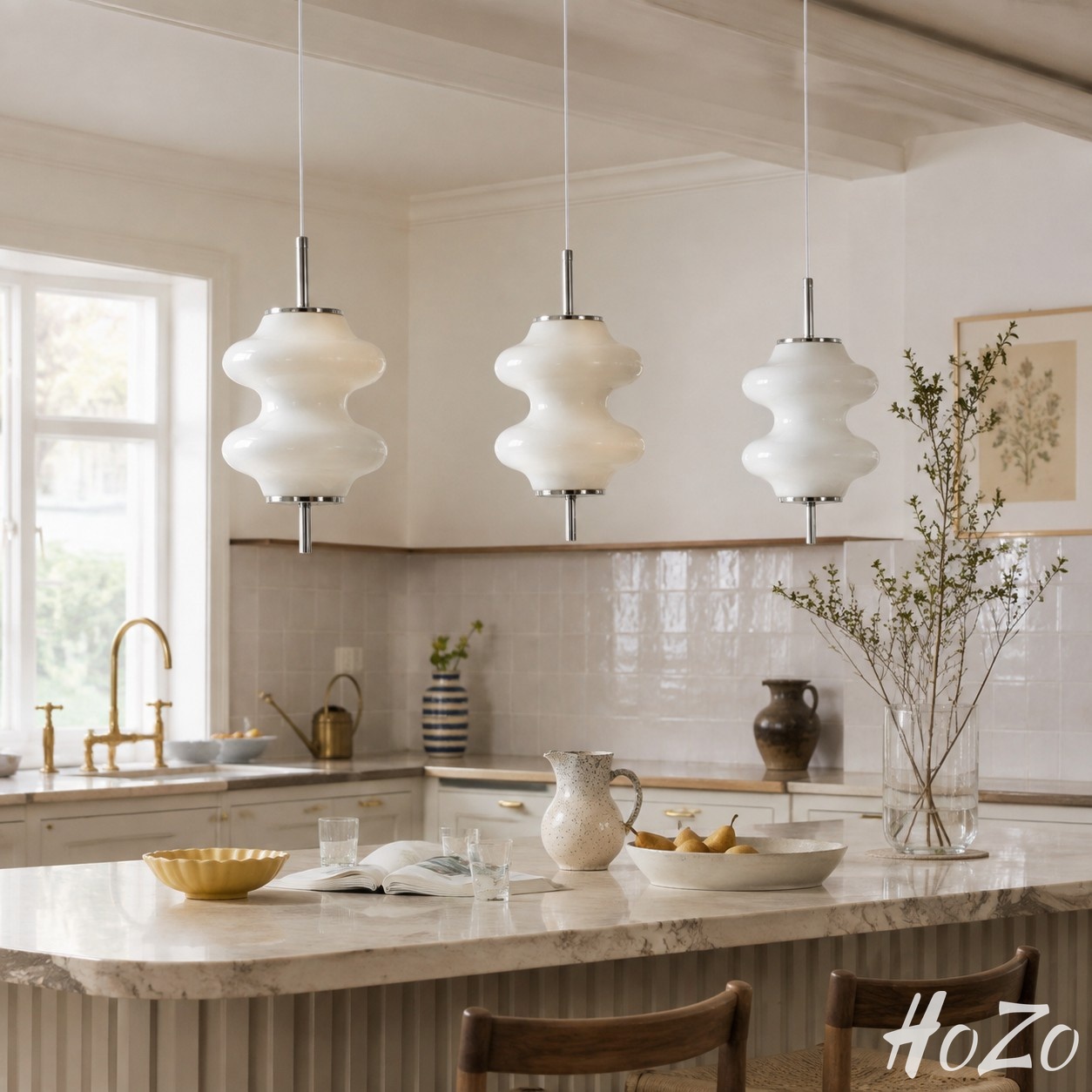 Lampada a sospensione a strati Mallew Honeycomb - Lampada a sospensione in vetro dal design moderno per sala da pranzo e camera da letto (immagine 2)