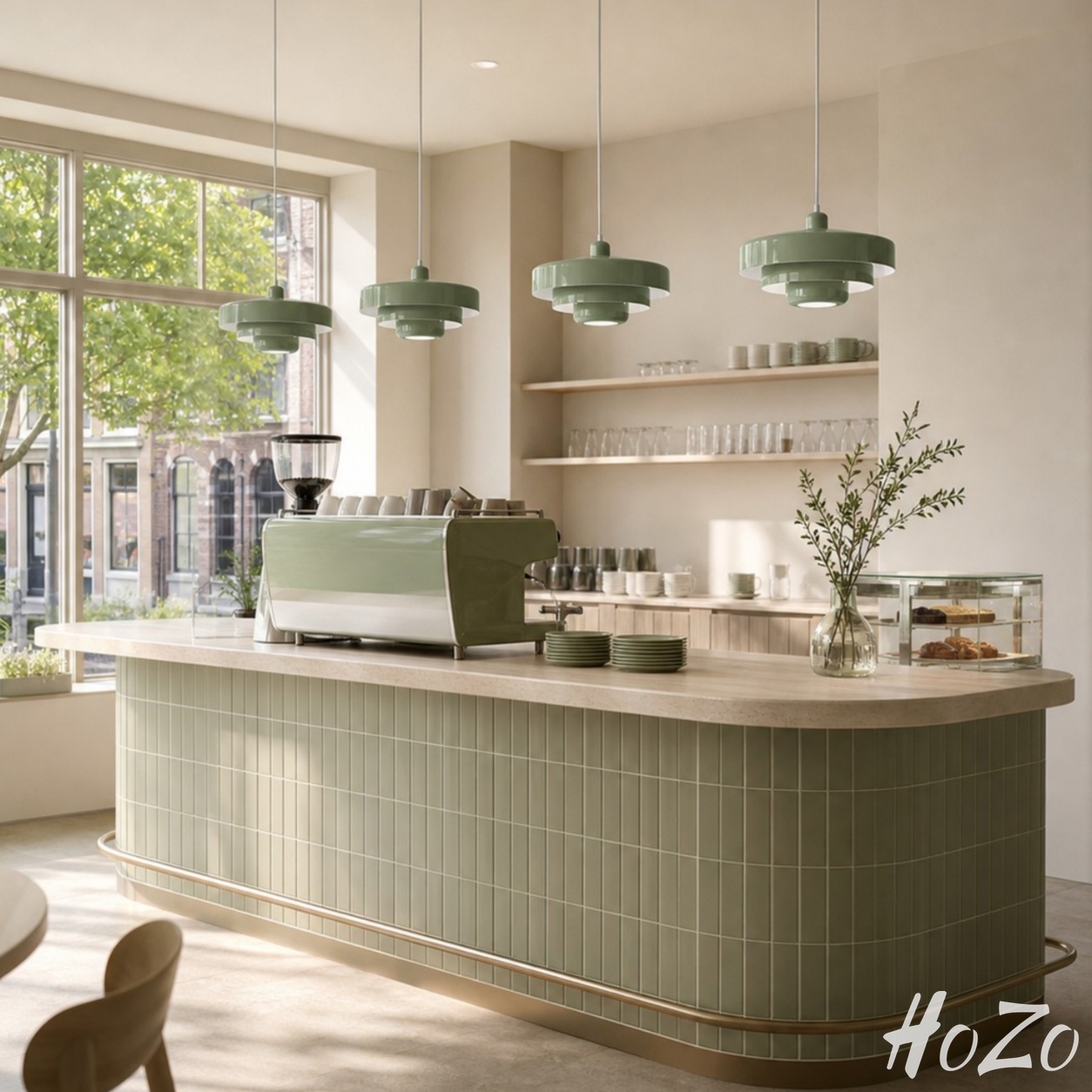 Malero Drielagige Macaron Hanglamp – Moderne Schijfvormige Plafondlamp voor Eetkamer of Keukeneiland scène 2