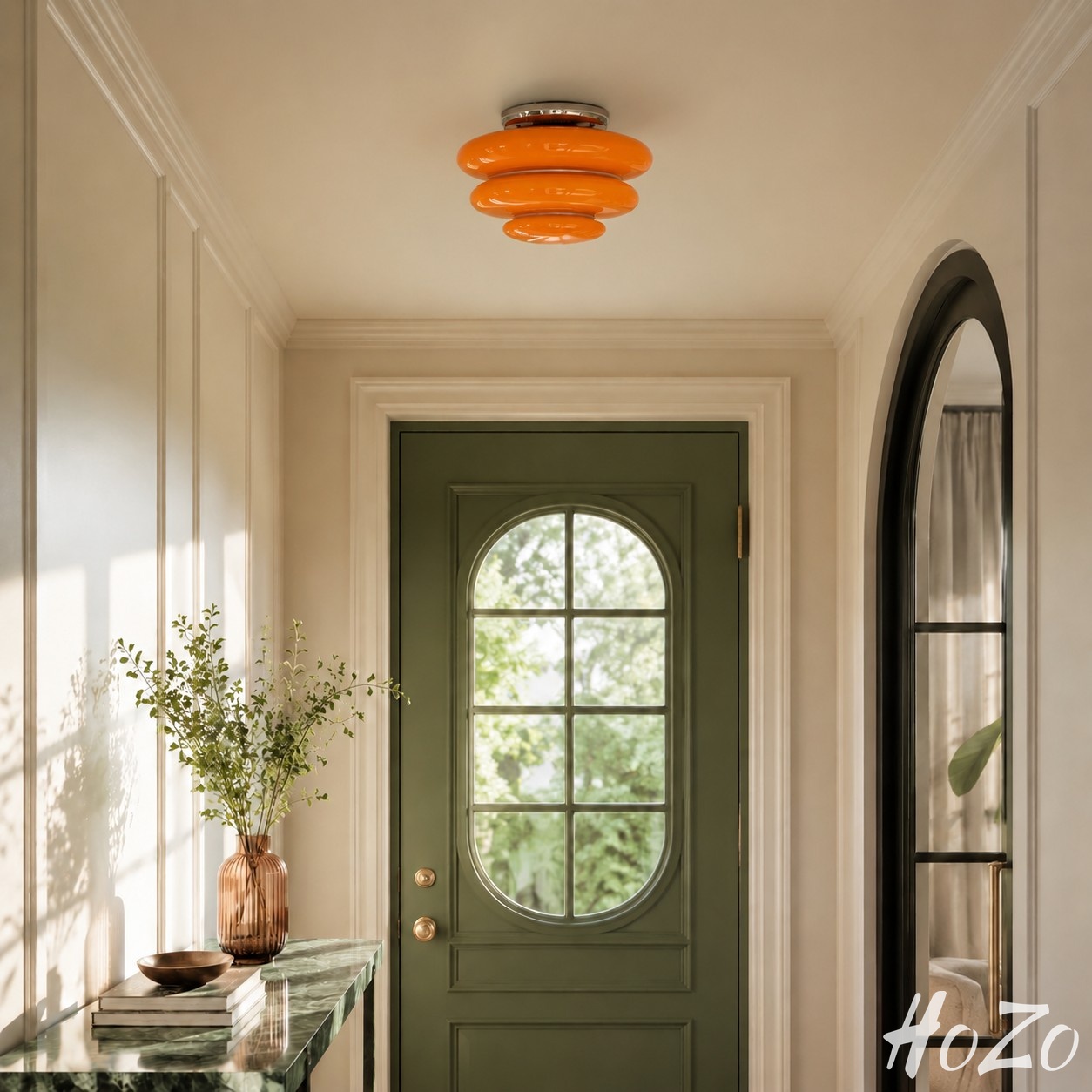 Plafoniera a strati Cirren – Apparecchio da soffitto artistico a silhouette circolare per sala da pranzo, scena 3