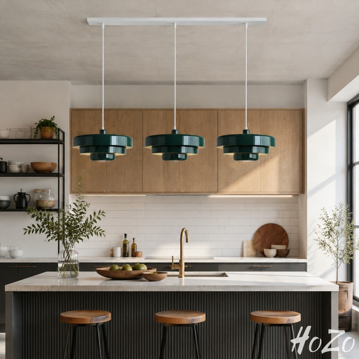 Malero Drielagige Macaron Hanglamp – Moderne Schijfvormige Plafondlamp voor Eetkamer of Keukeneiland kamer scène 3